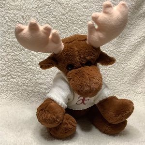 Arbonne Logo Moose Plush  Stuffed Animal White Sweater Edition 11”
